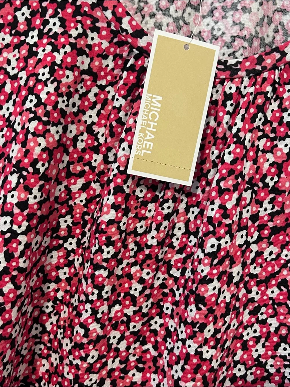 Michael Kors Pink Floral Scoop Neck Tunic